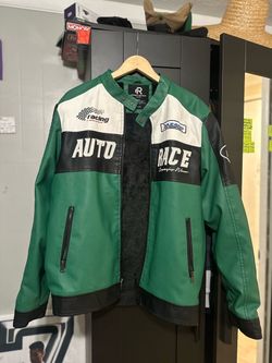 Green Refinery Republic Auto Race Moto Jacket
