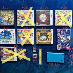 Nintendo Switch, DS, 3DS, And Playstation Games