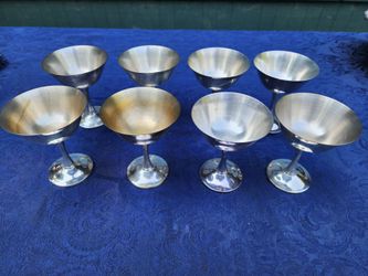 8 vintage silver plate goblets