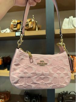 Coach Teri Mini Crossbody Bag in Signature Pink Denim