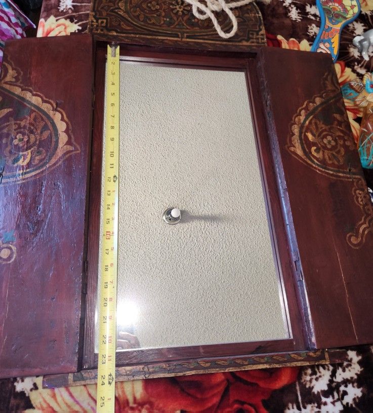 Decrative Wood Mirror Wall Hang Cabinet