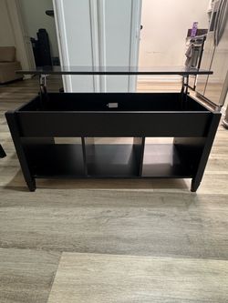 Black Lift-Top Coffee Table with Storage