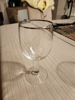 1960s Wedding Stemware – "Old Hollywood" Platinum Rimmed Coupe Glasses