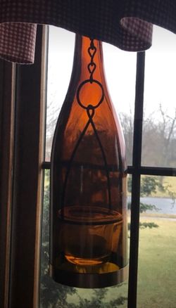 Wine Bottle Lanterns - great gift!