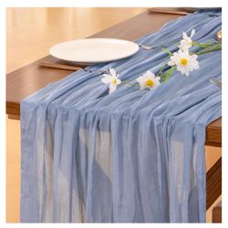 10 Dusty Blue Cheesecloth Runners 