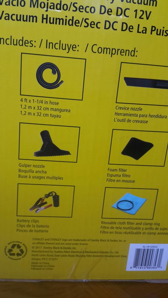 Stanley wet and dry car vacuum