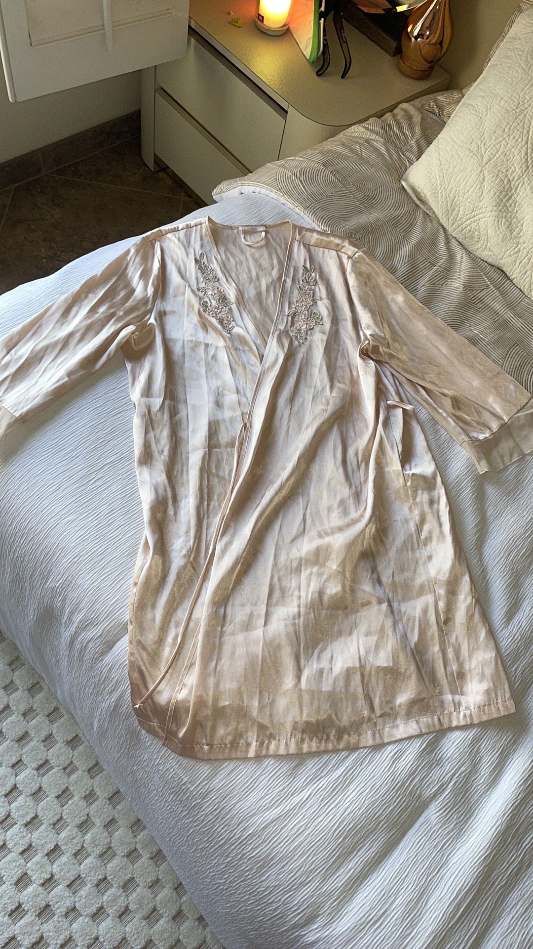 PINK silky Robe