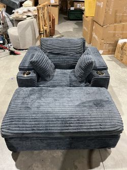 (Brand new) Dark grey Modern Corduroy Upholstered Chaise