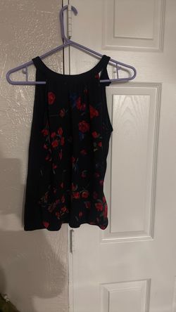 Black Floral Sleeveless Tank Top