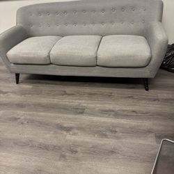 🛋️ Mid-Century Modern Gray Sofa — $125!