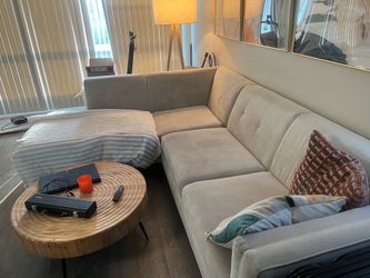 $200 OBO - Cream Fabric L-Shaped Sectional