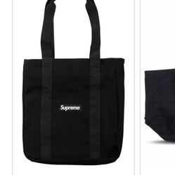 Cute Supreme Canvas Black Tote