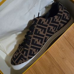Fendi Domino FF Monogram Low-Top Sneakers. 
