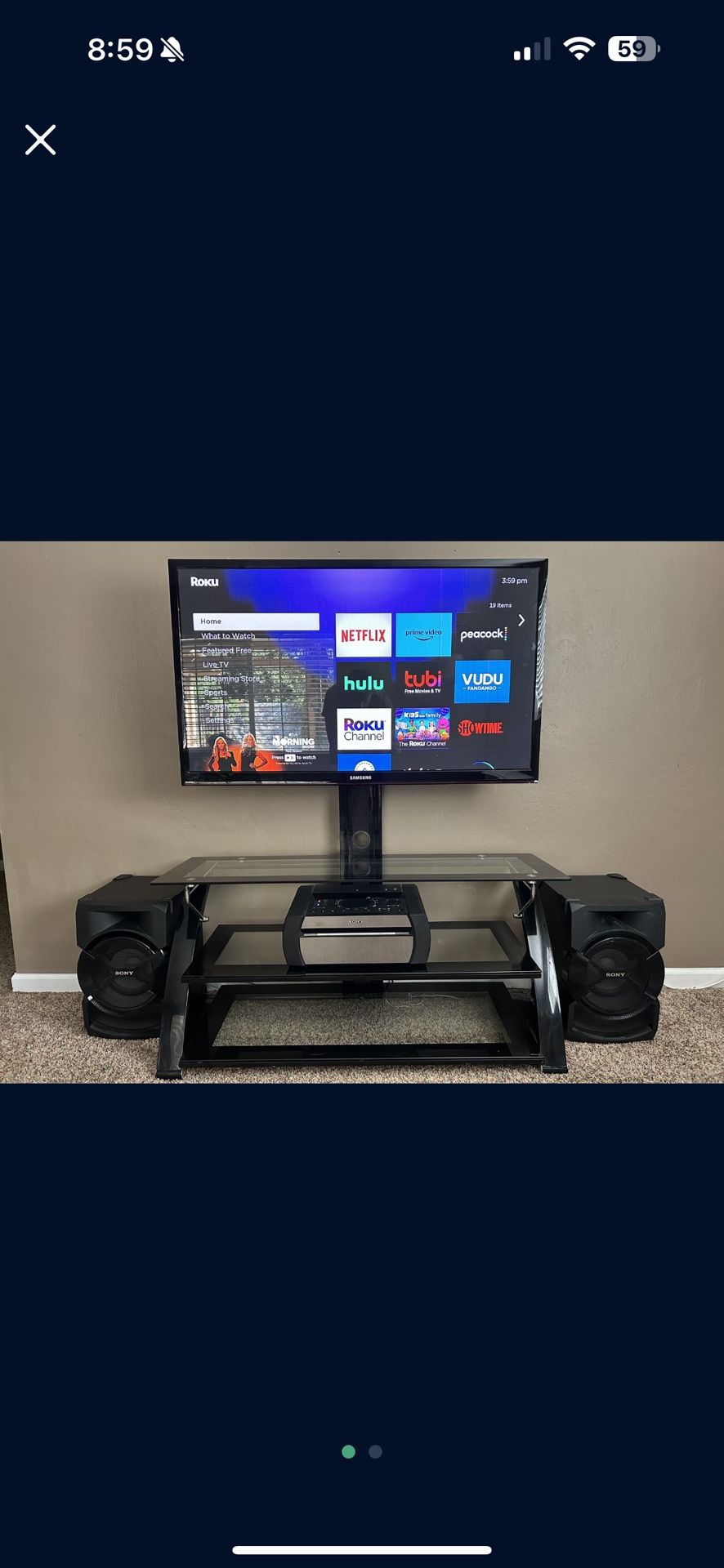 SONY SHAKE X10 HIFI AUDIO SYSTEM. Samsung Tv/tv Stand