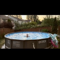 Intex 16x48in ultra star Pool Set With Sand Filter Pump, Ladder, Pool Vacuum, and Water Pump