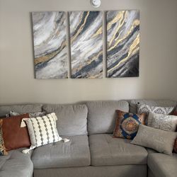 Gold And Gray Large 40x60 Canvas Picture