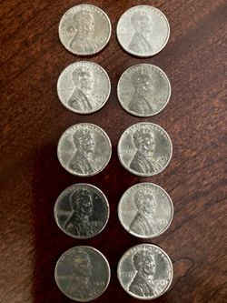 (10) - 1943 Steel Pennies Circulated 