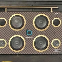 Bumpboxx Uprock V1 Bluetooth Boombox with accessories like mic and remote