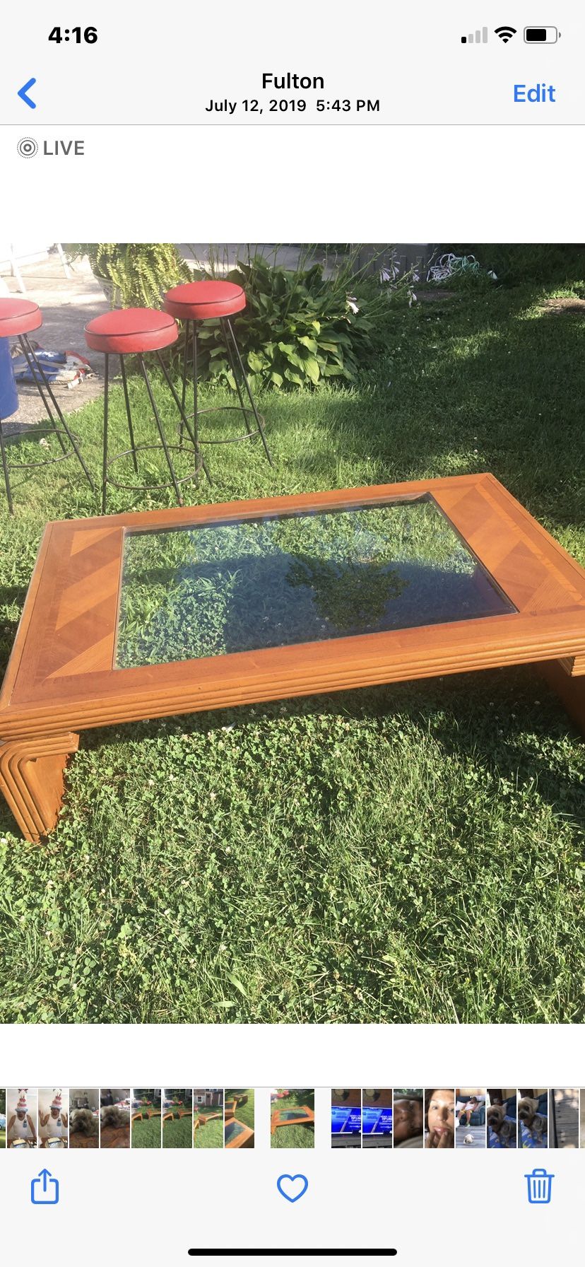 Coffee table and two end tables