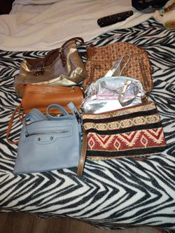 6 purses one of them is a little girl purse 10 for all cash only