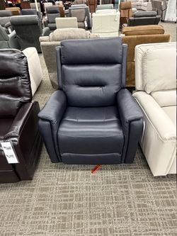 Navy Leather Power Recliner - Navy Blue | Reclining Chair | Lounge Chair