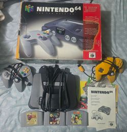 Nintendo 64 with 3 games