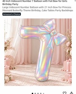 Number 7 Iridescent Balloon