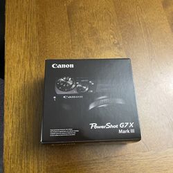 Canon G7X Mark III Camera with Battery, Charger, Memory Card. 