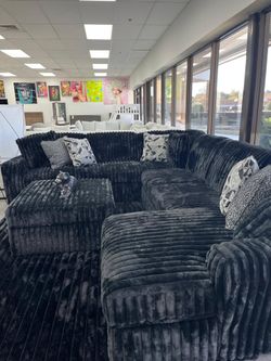 luxuriously soft jumbo corduroy 2 Pc Sectional sofa w/Large Chaise