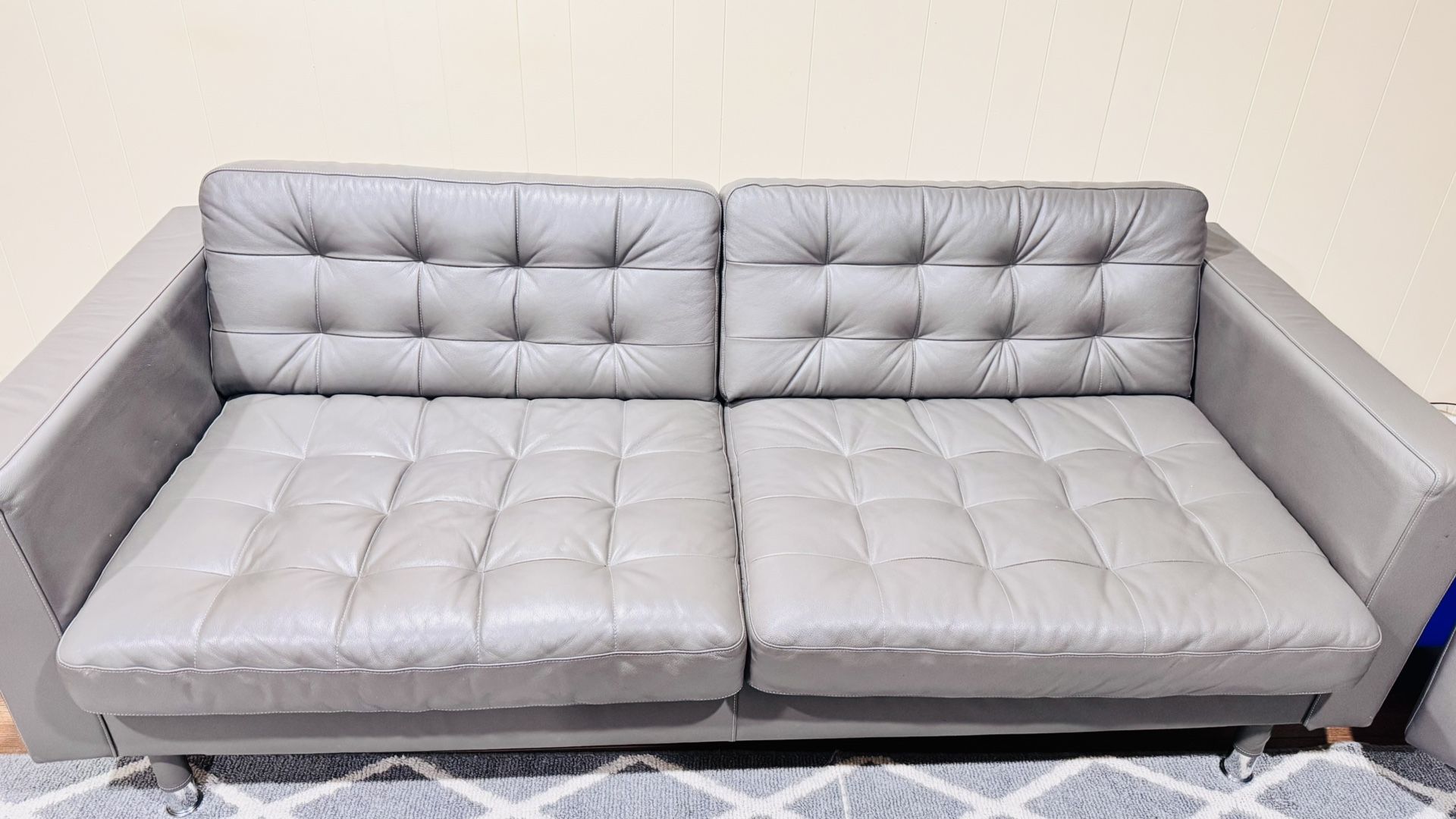 Leather 3 Seat Sofa And Chair