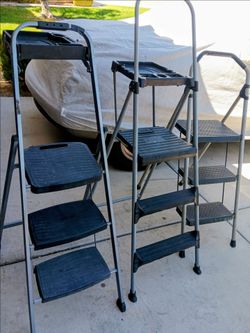 Rubbermaid Folding Step Ladders – Set of 3