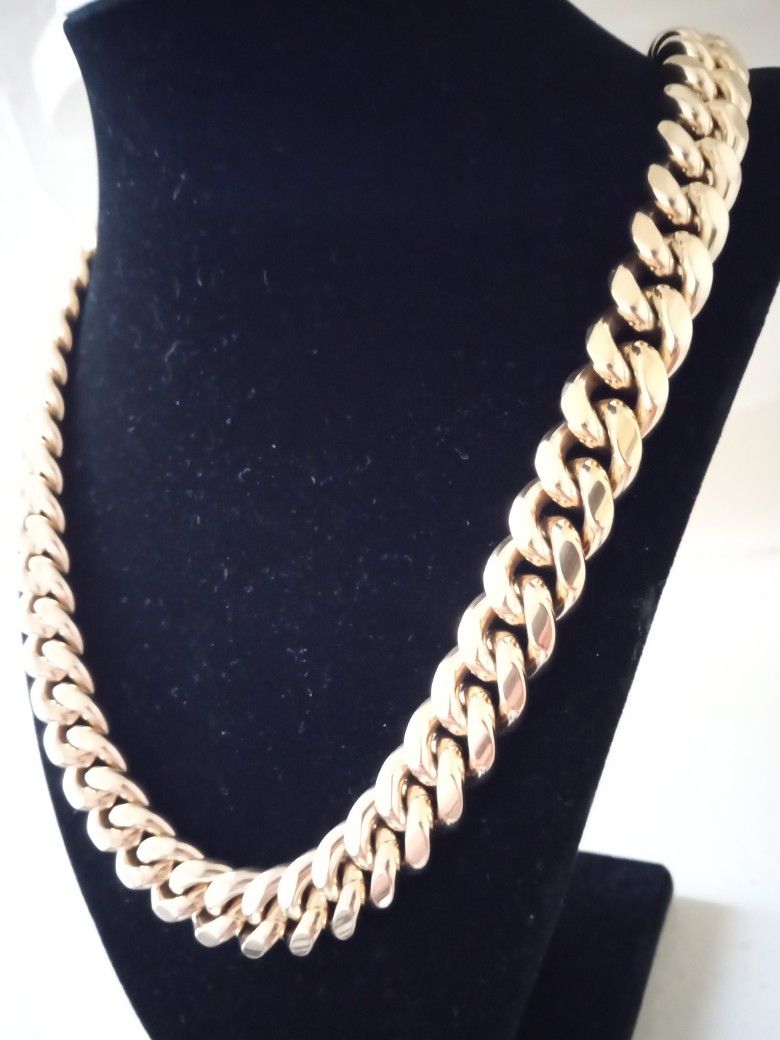 Gold 18k Plated Cuban Necklace Chain
