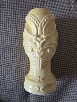 Orchids of Hawaii R-1 Tiki Mug Set Ceramic Taiwan Green & Yellow 8" High