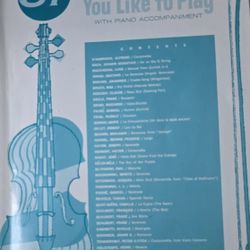 "37 Violin Pieces You Like to Play," with Piano Accompaniment, See 2nd Pic, $15 Each