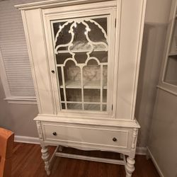 White Farmhouse Antique  Hutch 