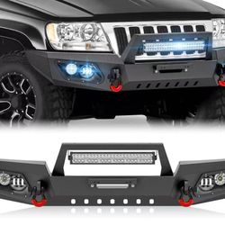 Heavy Duty Replacement Bumpers Compatible With 1(contact info removed) Jeep Grand Cherokee WJ 2nd Gen