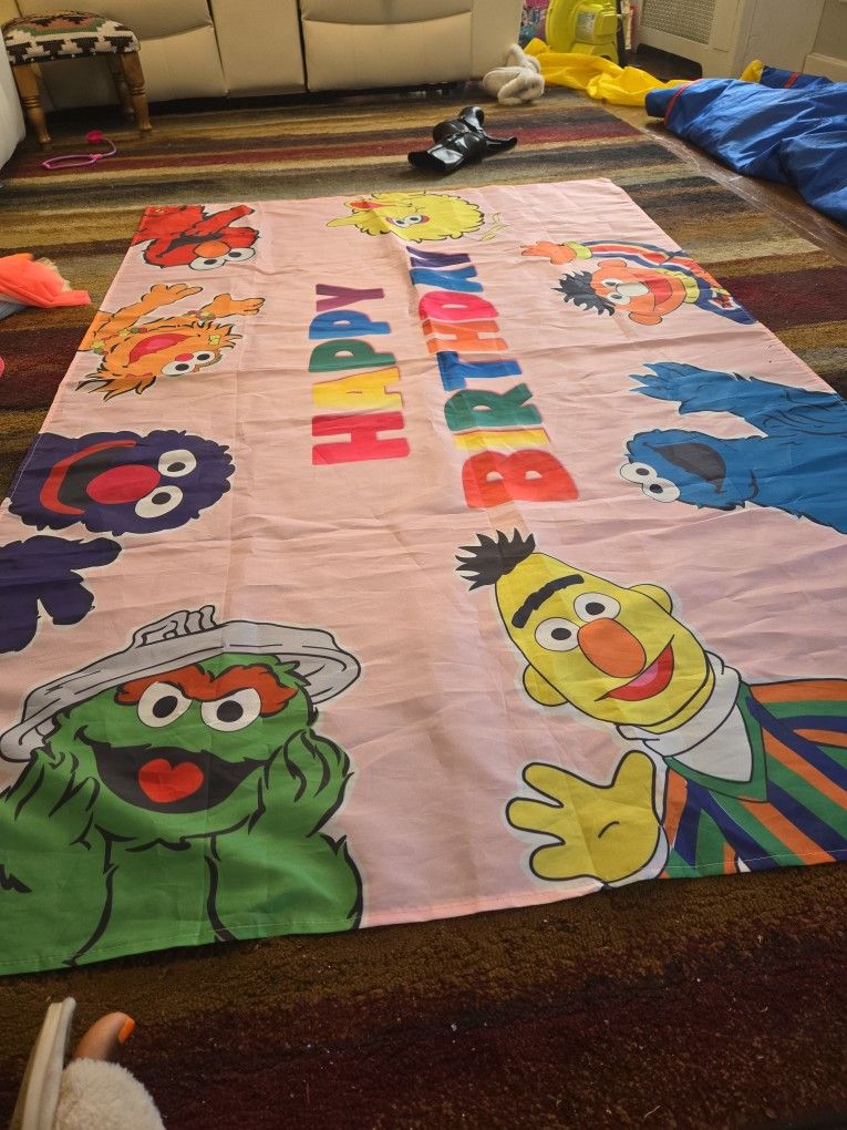 Sesame Street Happy Birthday Back Drop