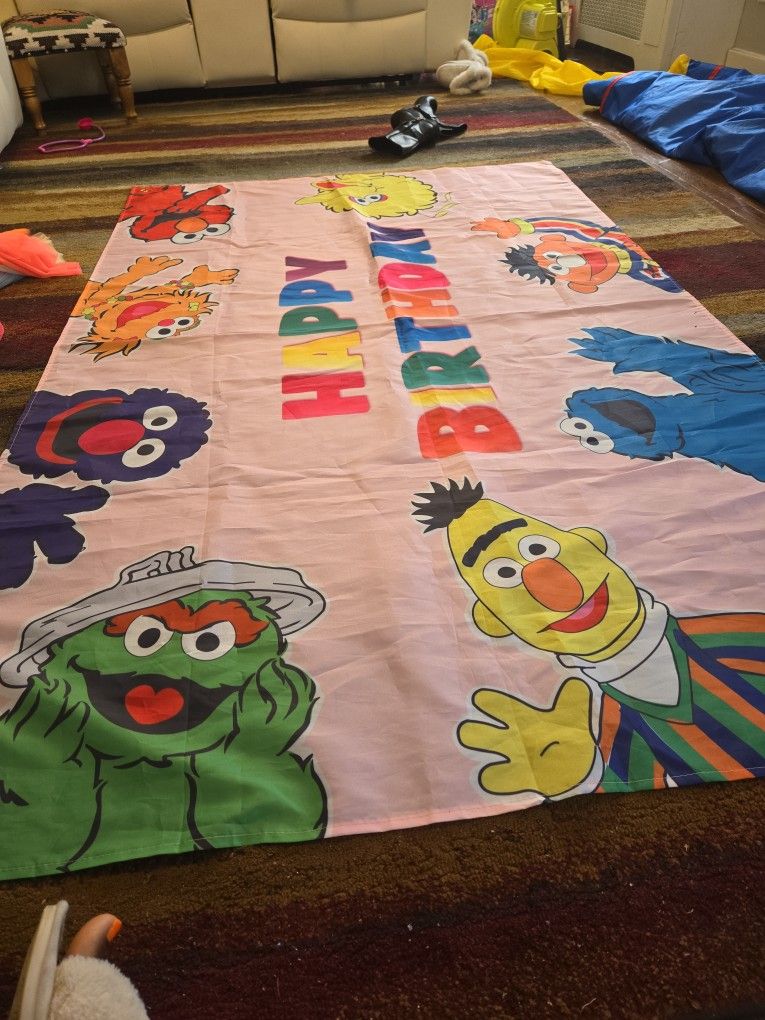 Sesame Street Happy Birthday Back Drop