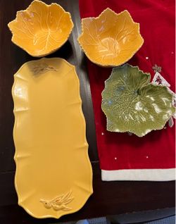 Fall ceramic plates and bowls