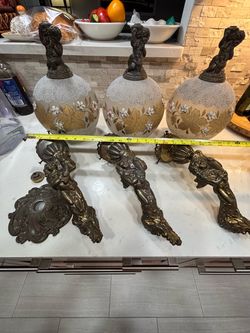 Vintage brass lamp parts . $20 each