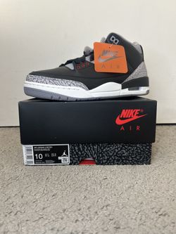 DS JORDAN 3 BLACK CEMENT SIZE 10