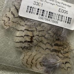 New Set Or 2 Pack 20 Pieces Partridge Striped Feathers Gray 