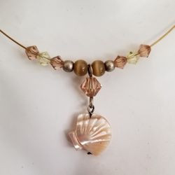 Crystal Beaded Shell Necklace