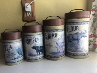 Sugar flour coffee tea kitchen storage jars