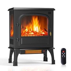 ONLY $75: Sweetcrispy Freestanding Electric Fireplace Heater 26 Indoor Fireplace 3D Flame