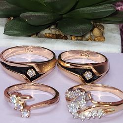 #2306, RS COVENANT LOT OF 5 RINGS, CUBIC ZIRCONIA,  SIZE, 8,9,10,12