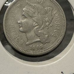 1865 Three-Cent Pieces (1st year minted)