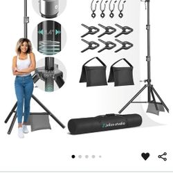 Enhanced Heavy Duty] 10.1 x 8 ft. (W x H) Adjustable Backdrop Stand Background Support, Strong Frame No Shaking, Shock-Proof Spring, Heavy Joints