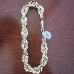 10k Gold SOLID Rope Bracelet 9inch, 9MM For A Good Price!!