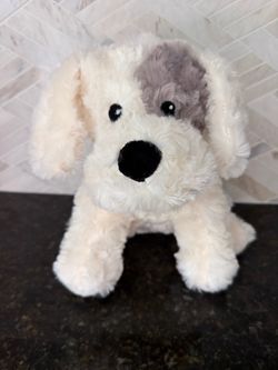 Warmie Tan and Cream Dog Weighted Microwavable Plushie - 8.5 Inches